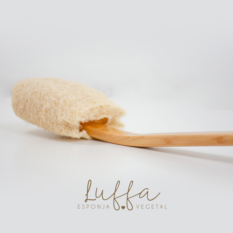 luffa esponja para baño natural tipo cepillo, estropajo natural